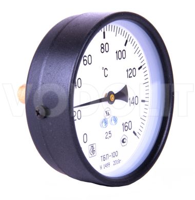 Термометр биметаллический ТБ100, 0+150°, аксиальный